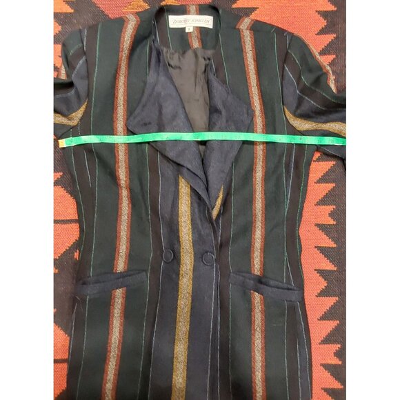 Vintage Dorothy Schoelen Striped Blazer Womens Size 8 Double-Breasted Wool Blend - Picture 4 of 9